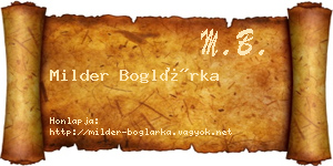 Milder Boglárka névjegykártya